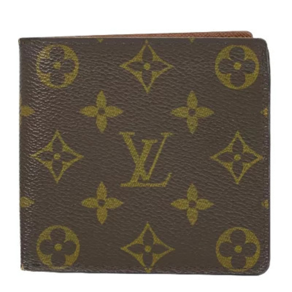 Louis Vuitton LV Portefeuille Marco Monogram Folding Wallet Compact Brown